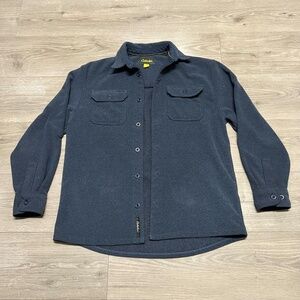 Cabela's Men's Fleece Shirt Jacket Overshirt Blue Medium Made in El Salvador